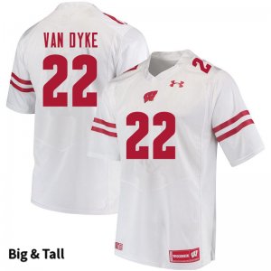 Men's Wisconsin Badgers NCAA #22 Jack Van Dyke White Authentic Under Armour Big & Tall Stitched College Football Jersey VJ31M47II